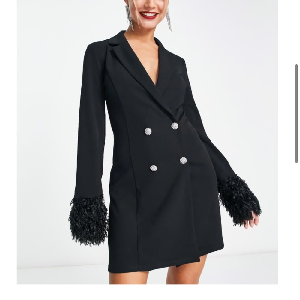 ASOS Black Double-Breasted Mini Dress